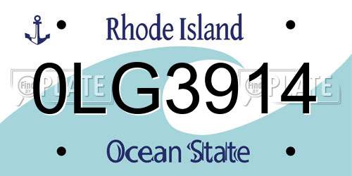 0LG3914 Rhode Island License Plate