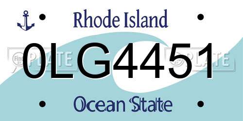 0LG4451 Rhode Island License Plate