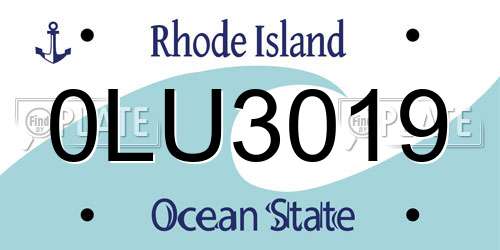 0LU3019 Rhode Island License Plate