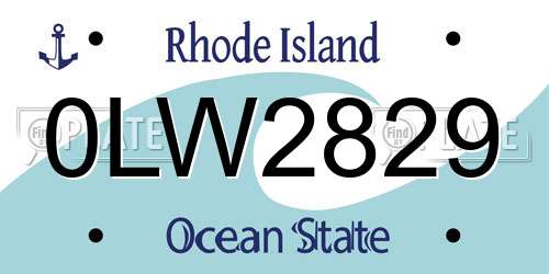 0LW2829 Rhode Island License Plate