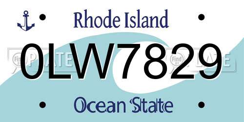 0LW7829 Rhode Island License Plate