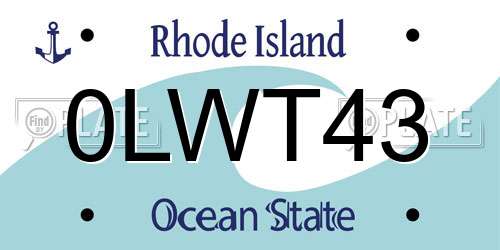 0LWT43 Rhode Island License Plate