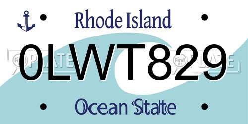 0LWT829 Rhode Island License Plate