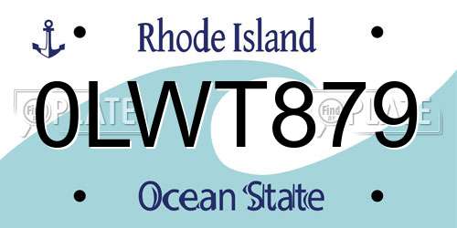 0LWT879 Rhode Island License Plate