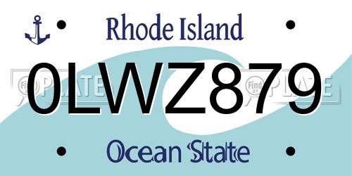 0LWZ879 Rhode Island License Plate