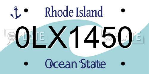 0LX1450 Rhode Island License Plate
