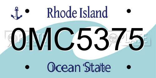 0MC5375 Rhode Island License Plate