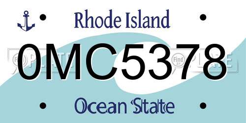 0MC5378 Rhode Island License Plate