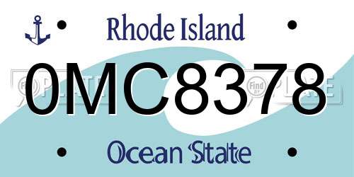 0MC8378 Rhode Island License Plate