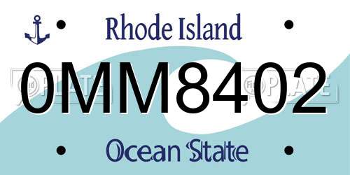 0MM8402 Rhode Island License Plate