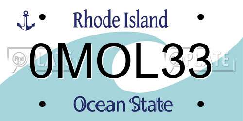 0MOL33 Rhode Island License Plate