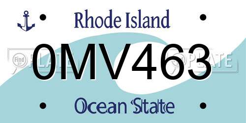 0MV463 Rhode Island License Plate