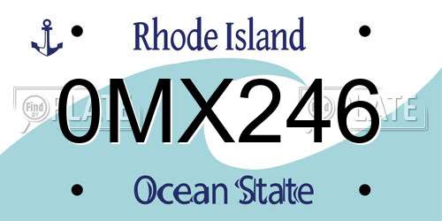 0MX246 Rhode Island License Plate
