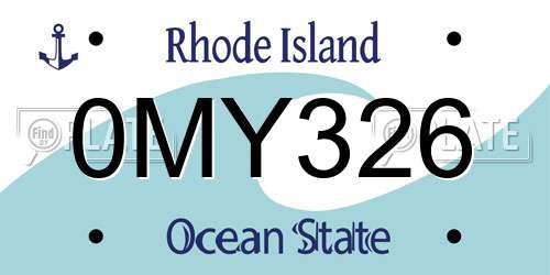0MY326 Rhode Island License Plate