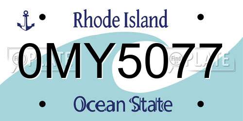0MY5077 Rhode Island License Plate
