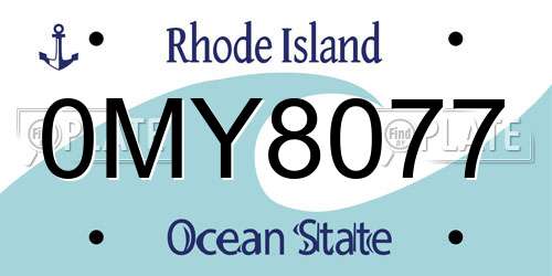 0MY8077 Rhode Island License Plate