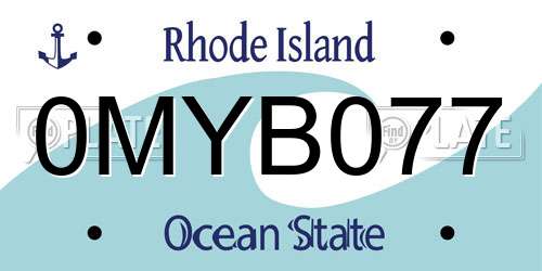 0MYB077 Rhode Island License Plate
