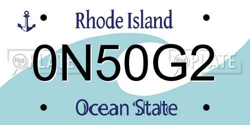 0N50G2 Rhode Island License Plate