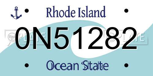 0N51282 Rhode Island License Plate