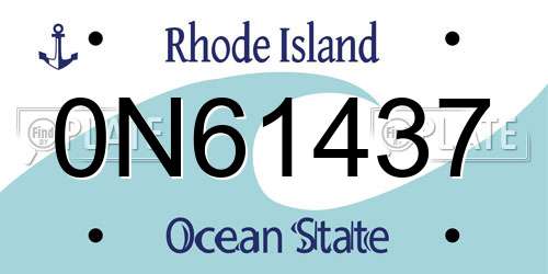 0N61437 Rhode Island License Plate