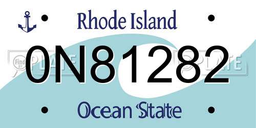 0N81282 Rhode Island License Plate