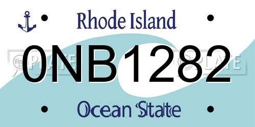 0NB1282 Rhode Island License Plate
