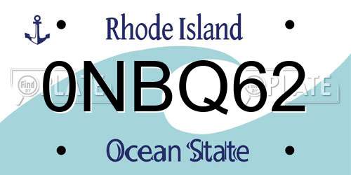 0NBQ62 Rhode Island License Plate