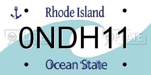 0NDH11 Rhode Island License Plate