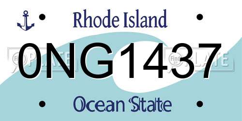 0NG1437 Rhode Island License Plate