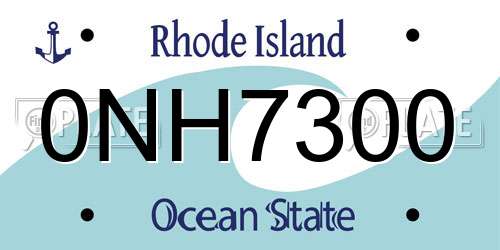 0NH7300 Rhode Island License Plate