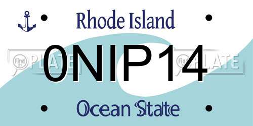 0NIP14 Rhode Island License Plate