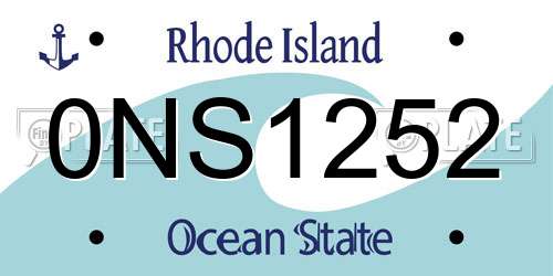 0NS1252 Rhode Island License Plate