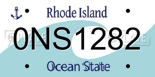 0NS1282 Rhode Island License Plate