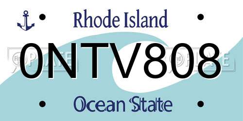 0NTV808 Rhode Island License Plate