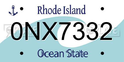 0NX7332 Rhode Island License Plate