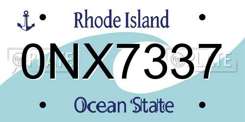 0NX7337 Rhode Island License Plate