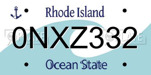 0NXZ332 Rhode Island License Plate