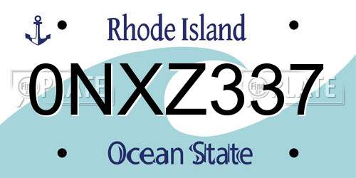 0NXZ337 Rhode Island License Plate