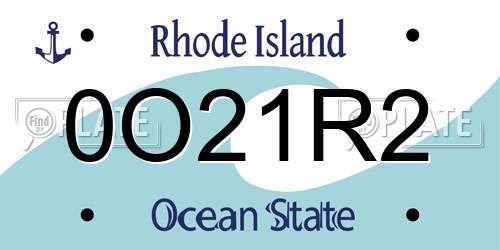 0O21R2 Rhode Island License Plate