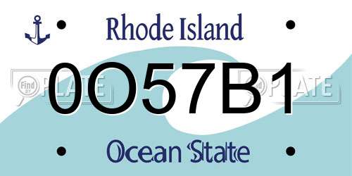 0O57B1 Rhode Island License Plate