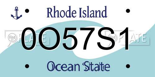 0O57S1 Rhode Island License Plate
