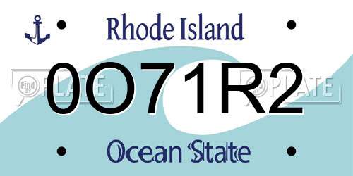 0O71R2 Rhode Island License Plate
