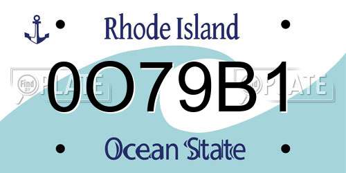 0O79B1 Rhode Island License Plate