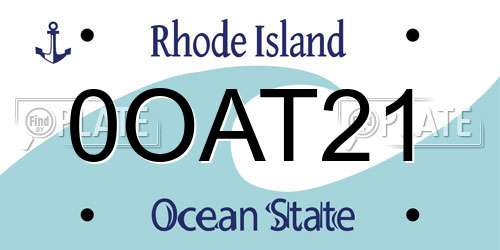 0OAT21 Rhode Island License Plate