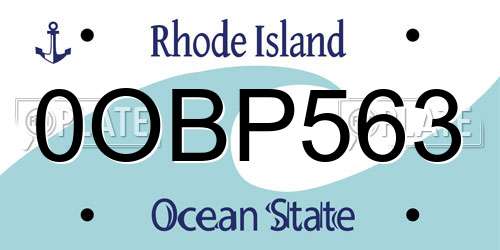 0OBP563 Rhode Island License Plate