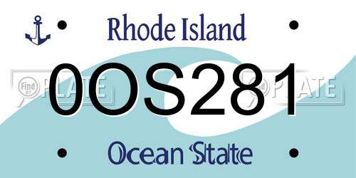 0OS281 Rhode Island License Plate