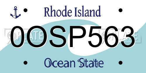 0OSP563 Rhode Island License Plate