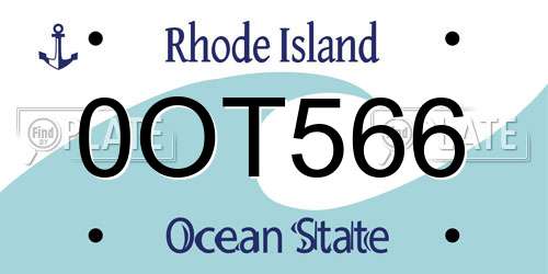 0OT566 Rhode Island License Plate