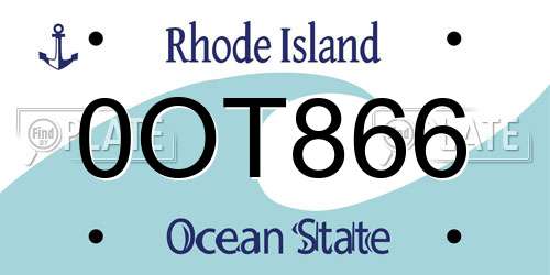 0OT866 Rhode Island License Plate
