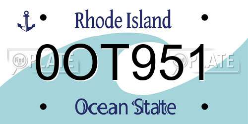 0OT951 Rhode Island License Plate